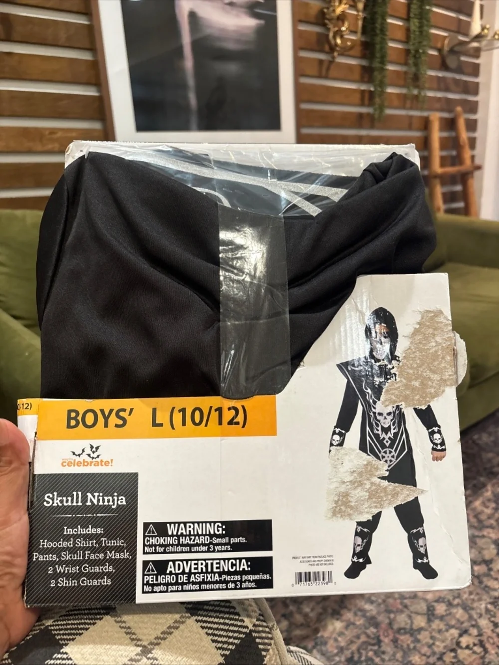 Fun World Boys Silver Skull Ninja Halloween Costume Multicolor Size L (10/12)